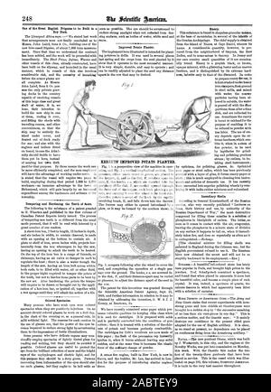 Smeriglio. Gusci incendiari. KERSEYS" migliorata piantatrice di patate., Scientific American, 1861-10-19 Foto Stock