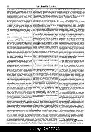 Note sui militari e gli affari navali., Scientific American, 1862-02-01 Foto Stock