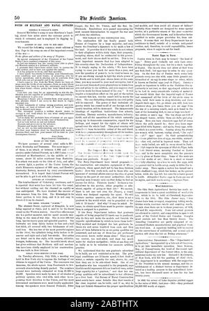 Note sui militari e gli affari navali, Scientific American, 1862-07-26 Foto Stock