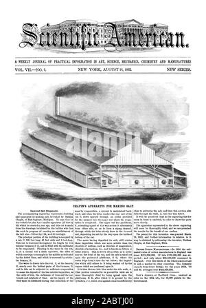CHAPIN DI APPARECCHIATURA PER LA REALIZZAZIONE DI SALE., Scientific American, 1862-08-16 Foto Stock