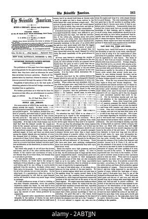 Al n. 37 Park Row (edificio del parco). New York. 0. D. MUNN S. H. GALLES. A. E. BEACH TERMINI-tre dollari per anno-un dollaro in anticipo per un periodo di quattro mesi Sampson bassa figlio a Co. la American librai n. 47 Ludgate Hill Londra Inghilterra sono il brit sh agli agenti di ricevere le sottoscrizioni il sig. vedi prospetto sull'ultima pagina. No travelingagenta impiegato. Offerta e domanda. fratturato ma se egli deve tenerli a venti centesimi di un cantiere che egli potrebbe non trovare una dozzina di indigeni NELLA CATTIVA GESTIONE DEL VAPORE FIRE-MOTORI. Ghisa per moli e banchine. MUNN & Company Redattori e proprietari., Scientific American, 1862-12- Foto Stock