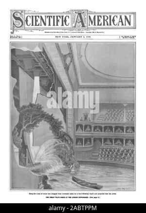 MERICAN Vol.1 CNo.l. 1 stabilito 1846. 10 CENTESIMI A COPIA, Scientific American, -1909-01-02, la grande onda di scene in London Hippodrome Foto Stock