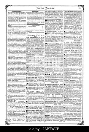 Gli elementi più importanti. ORS. 'Pagine perpetua di brevetto fornace di calce 'ILIFOWARD migliorata del dragaggio MA DOMA HARRISON Jr.'s MANUFACTORY l'IORCROSS ROTATIVA Macchina planante termini di pubblicità., Scientific American, 56-04-19 Foto Stock