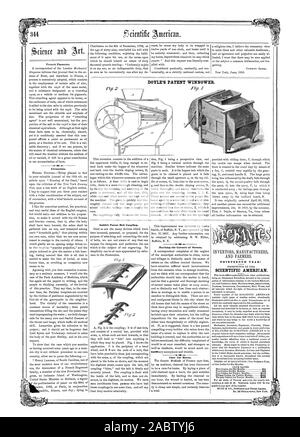 Pigmenti francese. Cremazione. Smith ha un brevetto di accoppiamento della cinghia. La marcatura degli angoli delle strade. La cura per le ustioni. Tredicesimo anno Scientific American. DOYLE DEL BREVETTO WINNOWER. -E, 1858-07-03 Foto Stock