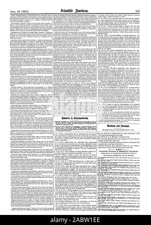 Invenzioni brevettate in Inghilterra dagli americani, Scientific American, 1867-04-13 Foto Stock