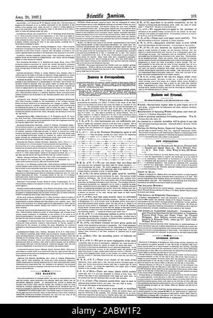 I MERCATI. Nuove pubblicazioni. Avvisi di estensione., Scientific American, 1867-04-20 Foto Stock