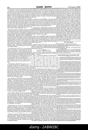 Minerali della costa del Pacifico. Nuove pubblicazioni. La produzione mineraria e gli elementi della ferrovia., Scientific American, 1867-11-09 Foto Stock