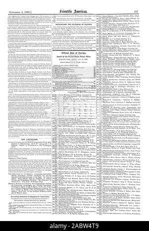Nuove pubblicazioni. Invenzioni brevettate in Inghilterra dagli americani, Scientific American, 1869-09-04 Foto Stock