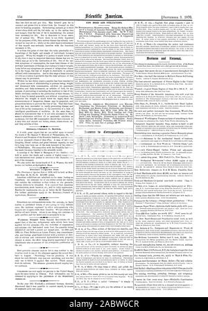 Necrologio.Samuel V. Merrick. AIND. Provincia di Québec fiera. 40.41 -4 americano. Nuovi libri e pubblicazioni., Scientific American, 1870-09-11 Foto Stock