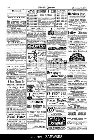 SMITH non ha inventato la tecnologia brevettata tono Novità solidità di costruzione e di eleganza esterna. A Pricem che vanno da $100 a $200. S. D. & H. W. Smith Boston Massachusetts MAXUFACTURE RS. In vendita o in affitto. Repointed. Prezzo di 50 centesimi L. L. SMITH 6 Howard st. New York Plater di nichel. Punta di diamante di essere perseguiti. 2d-Macchine a mano per la vendita a basso costo. In inverno abiti $12. In inverno abiti $15. In inverno abiti $20. INTER adatta a $30. In inverno abiti $40. In inverno abiti $50. BOYS' adatta alle $6. BOYS' adatta a $15. Reynolds di acqua a turbina ruote. Rotismo di scopare. Filo di corda. ENT OLLE TING. Giornale NE Advertisin WBUGH  N. E COSTRUTTORI DI Foto Stock
