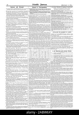 Invenzioni brevettate in Inghilterra dagli americani. Le domande di proroga dei brevetti COMPOSIZIONE PER DISTRUGGERE I vermi IN COTONE PLANTThoma, Scientific American, 1871-01-11 Foto Stock