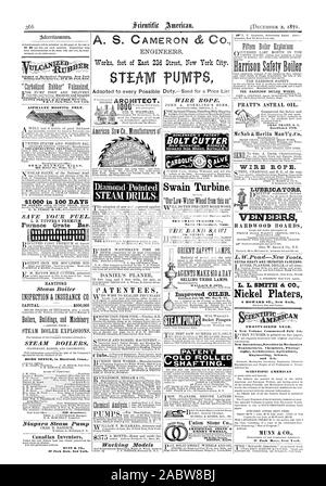 La AMERICAN DIAMOND DRILL CO n. 61 Liberty San New York pompe a pedale di opere di East 23d Street a New York City. JOHN A. ROEBLING I FIGLI SCHLENKER DEL BREVETTO D. HOWARD IRON WORKS BUFFALO.N Y. Swain turbina. La turbina SWAIN CO. North Chelmsford messa. La sua origine e la vendita di queste lampade. WALLACE & SONS WAMPUM% brevetto (vecchio laminati di scopare w. ASPIIALTE RIVESTIMENTI BITUMATI. Oppurer'S OLYMPIC MILLS 675 Fiume San Troy N. Y. HOME OFFICE di Hartford. Conn PIETRA ARTIFICIALE mole smeriglio BOSTON MASS. Lubrificatori. Piallacci EXTRA PESANTE E PADTERNS migliorata. L. L. SMITH eik CO. Nichel Platers VENTISEIESIMO YEA R. un nuovo Foto Stock
