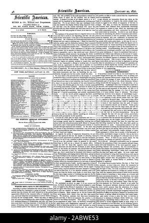 MUNN & CO. Editori e proprietari. N° 87 PARK ROW. NEW YORK. Termini. Tariffe club. Gli uomini di lavoro LE VISITE PER IL CENTENARIO. La teoria e la pratica. Incoerenza del ponte levatoio. Il Scientific American supplement. No. 4. Per la settimana che termina il 22 gennaio 18741., 1876-01-22 Foto Stock