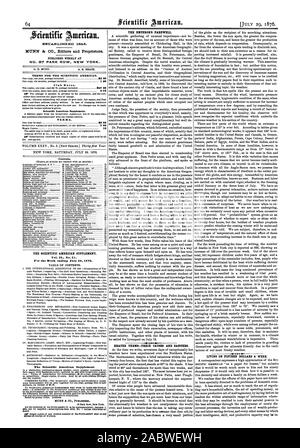 Fine settimana di Luglio 29 1876. Tabella dei contenuti. Il Scientific American Supplement l'imperatore del commiato. Vivere su quindici dollari alla settimana. Contenuto., 1876-07-29 Foto Stock