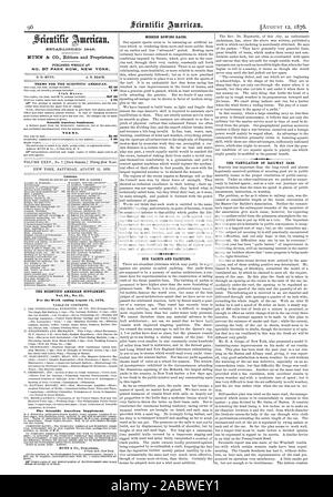 N° 87 PARK ROW NEW YORK. Ur l'affrancatura è pagabile in anticipo dagli editori e sub criber riceve quindi la carta gratuita. Ufficio e indirizzo dello stato chiaramente scritto. In caso di modifica di stato di residenza indirizzo precedente nonché dare uno nuovo. Non è possibile apportare modifiche a meno che il primo indirizzo è dato. e pubblicato simultaneamente con la regolare edition. Singole copie 10 il modo più sicuro per mandato è in progetto un vaglia postale o lettera raccomandata. Indirizzo MUNN & Co. 37 Park Row N.Y. Abbonamenti Irir ricevuti e copie singole di carta venduti da tutte le news agenti. ( Foto Stock