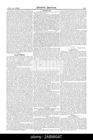 Aiutando gli inventori. Aste parafulmine. ROBERT FULTON. Oro trasparente. La ricchezza e la ragione. Fulton's conto del primo S4eamboat viaggio tra New York e Albany. JOEL BARLOW PHILADELPHIA., Scientific American, 1877-06-23 Foto Stock