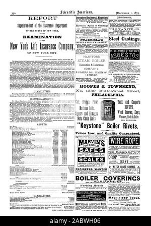 Torna alla pagina precedente ogni inserimento 51.00 una linea. TH E TAN ITE CO. STROUDSBURG PA. Mole smeriglio e rettificatrici. Getti in acciaio imballaggio vapore schede di amianto antincendio Rivestimenti guaine e tetto feltri &c. H. W. JOHNS MANUFACTURING COMPANY HOOPES & TOWNSEND Philadelphia. I PRODUTTORI DI WashorsRods&bulloni per edifici. Pezzi fucinati a stampo e macchine speciali scale pulitori tubo fgberanTIEBoliTleAr. Gli ingegneri. WANTFD ARvifiR FIRE &scassinatore CALDAIA COVERINCS 'AVE 10 AL 20 PER CENTO. Il CHALMERS SPENCE CO. Piede 9 Est St New York. Mill pietre e mulini di mais di macchinisti di strumenti". Nuovo e migliorato i modelli. Nuovo Foto Stock