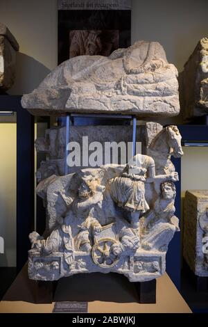 Perugia. L'Italia. Etrusca urna cineraria dalla Cacni tomba di famiglia nei pressi di Perugia , il Museo Archeologico Nazionale dell'Umbria (MANU - Archaeologi nazionale Foto Stock