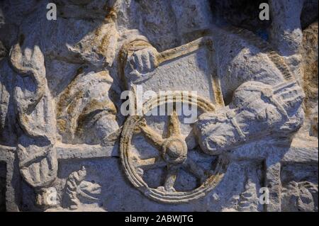 Perugia. L'Italia. Etrusca urna cineraria dalla Cacni tomba di famiglia nei pressi di Perugia , il Museo Archeologico Nazionale dell'Umbria (MANU - Archaeologi nazionale Foto Stock