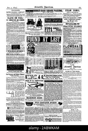 La sua combustione ed economia. La itel tutti per libbra. Stabilito 1513. Venduto a tutti i cartolai o inviato al ricevimento di $1.50 KEUFFEL dc ESSER NEW YORK. Pressione della ventola di scarico e soffianti. 37 Park Row New York. Baker pressione rotativo ventilatore. $25 a $5000 davanti a tutta la concorrenza! 03 rl tosaerba. Sette dimensioni per mano 175E. Macchinista merci VOLUME XL-NUOVA SERIE. Le pompe a vapore. Listino prezzi pubblicato il 1 gennaio 1879 con una riduzione superi ing trenta per cento. c scienza pratica 1200 Northford Ct. ; Del gccientific American per 1 8 79. Il più popolare carta scientifici nel mondo. Finalmente trovato. PODYNS a Mitchell Foto Stock
