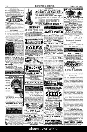 Il 1876 Iniettore.' WM. I VENDITORI & CO. Phila prezzi notevolmente ridotti. James Leffel & C HIRAM SIBLEY & CO. EE e Emnortelles Gladiolus Gigli piante di Rose Garden implementa Beautifullyillus quotato.Oltre100pages.L'indirizzo6 ROCHESTERN.Y. & CHICAGILL Stevens' mulini a rulli per la graduale riduzione dei grani. JOHN T. NOYE MFG. CO. Buffal N.Y. W1. A. HARRIS. Signor provvidenza R. I. (PARK STREET) originale e unica artefice del HARIIIS-COHLISS motore da 10 a 1000 H. P. J. C. TODD & SIMONTON ingegneri e macchinisti. Il nuovo brevetto Baxter Portable motore di vapore. O NO. 10 Barclay San New York., scientifica Foto Stock