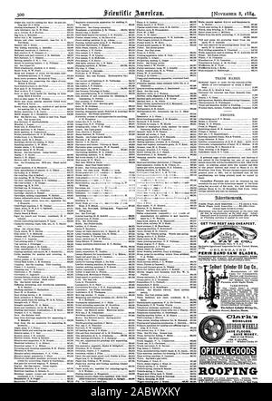 PER IN lame per seghe a nastro silenzioso salvare piani. Risparmiare denaro. Merci Ottica coperture CET il migliore e più conveniente. Aria, Scientific American, 1884-11-08 Foto Stock