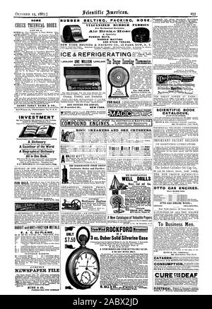 Gru e un telaio di ferro per questo edificio. .CorEIR5I demolitori di roccia e i frantoi di minerale. COPELAND dk BACON. Gli agenti di New York e da Filadelfia. Nuovo catalogo di preziose carte edificio Co-Operative PlanAss'n.63Ei'dwayNewYork abbiamo HANFFACTURE ben delle seminatrici per il più grande magazzino in America. Furnaers con piccola o di gas fatto sull'applicazione. Cavallo poteri fabbriche di mangimi e foraggi frese ENSILACE POMPE ARO UEO. Catalogo del pannello SUP. CHICAG tubolare funziona bene. IN UNA 3 oz. Duber Silverine solido caso un avvolgitore di stelo e lo stelo SETTER SOLO $7.50. Un giorno 90 offrono solo. per ogni aNO., Scientific American, 1887-10-15 Foto Stock