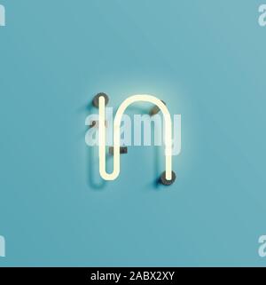 Neon realistico carattere da un fontset, vettore Illustrazione Vettoriale
