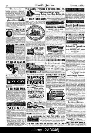 I concessionari. Motori a vapore AMES Leffel & CO. SPRINGFIELD OHI THAERICANIZLL TBLEPENE JENKINS BR 21 Nord 5a San Phila 54 Deaborn St. Chicago. Cassaforte ilAVE MAZ04-IrMEPDRaVF.zioni dei fumi non che sarà ben ripagare Ali . Indagine il best-SAFE abiti di violino pulegge NEW YORK PHILADELPHIA Londra. In Inghilterra. FIRE&scassinatore violino gli abiti. La GUTTA perca e gomma MFG. CO. Abbiamo R. 0 la R. 0 MN Ms MI R.E6 la Eastman Dry Plate & Film Co. Rochester N.Y. 5 Oxford Street a Londra. Per gli uomini d' affari. MUNN & CO. Gli avvocati di brevetti ha pubblicato di recente. Stabilito 1846. Il più popolare documento scientifico nel mondo Foto Stock