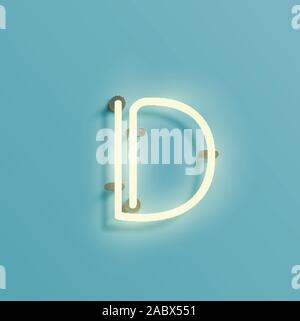 Neon realistico carattere da un fontset, vettore Illustrazione Vettoriale