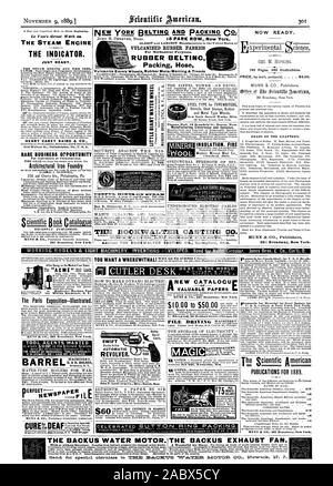 Il motore di vapore appena pronto. HENRY CAREY BAIRD & CO. 810 Noce San Philadelphia Pa. U. S. A. rara opportunità di business per privati o aziende. Ha pubblicato di recente. 361 Broadway New York. e che è destinato a formare una parte dell'esposizione francese New York stencil lavora Mfrs. Elettricista di fabbricazione e ottico "minerale isolamento in lana di vetro FIRE Cleveland Ohio. Prezzo da parte di mail postpagato . . . . $4.00. Teste dei capitoli. MUNN St CO. Gli editori 361 Broadway New York. Architectural Fonderia di ferro la colata BOOKIRTAIRTER CO. Mt Ca signor1.4033381RLT 1.A.T.381SIRT3" è ora pronto. xperimeptal ciepce 740 Foto Stock