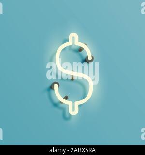 Neon realistico carattere da un fontset, vettore Illustrazione Vettoriale