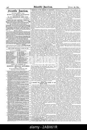 MUNN & CO. Editori e proprietari. Settimanale pubblicata al n. 361 Broadway New York. 0. D. MUNN. A. E. BEACH. Termini per la Scientific American. Una copia di un anno per qualsiasi paese straniero appartenenti alla Unione postale. 4 00 Mandato da postal express o vaglia postale o con bonifico bancario o assegno. Il Scientific American Supplement è un distinto la nuca da Scientific American. Il supplemento è emessi settimanalmente. livrea numero contiene 16 octavo pagine di dimensione uniforme con una scientifica MEILICAN. Condizioni di abbonamento per il supplemento di $500 un anno per U. S. Canada o Messico. $6.00 un anno per paesi stranieri Foto Stock