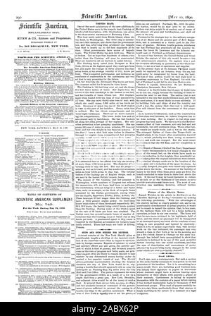 EST A.BLISHErr TERMINI PER LA Scientific American. Il Scientific American Supplement edificio Edition. Contenuto. SCIENTIFIC AMERICAN SUPPLEMENT, pagina 1890-05-10 Foto Stock