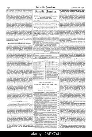 Idrogeno e ossigeno prodotto da energia elettrica per Saldatura Elettrica di ruote e rotaie. Termini per la Scientific American. Il Scientific American Supplement edificio Edition. Edizione spagnola del Scientific American. Contenuto. La celebrazione dell'inizio del secondo secolo del sistema brevettuale americano., 1891-03-28 Foto Stock