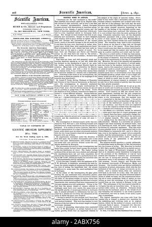 Il lavoro originale in AIERIOA. Tabella dei contenuti di Scientific American supplemento per la settimana che termina il 4 aprile 1851., 1891-04-04 Foto Stock