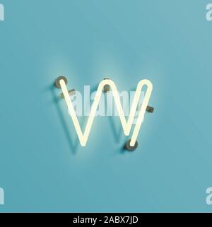 Neon realistico carattere da un fontset, vettore Illustrazione Vettoriale