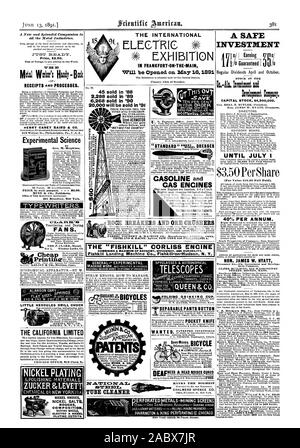 Occhialetti & telescopi astronomici catalogo. Cavalletti equatoriale CHRONOGRAPHSLC. EEN &Co. Piegatura inchiostro DR INC CUP. Pantaloni separabili PULSANTE 'STANDARD' '5IVEL DRESSER ENCINES GAS Cincinnati in Ohio. Interruttori di roccia e i frantoi di minerale COPELAND & Bacon. Gli agenti di New York e da Filadelfia. Il 'FISHKILL' CORLISS ENCINE combinando un massimo di efficienza economica e di durata. OAL-DORE SEPARATORI REVOLV1NG000 schermate di scuotimento UFFICIO DI NEW YORK. 231PEILRL STREET. Un investimento sicuro STOCK ()F il lavostmlat Bcyclowit e società. Lo stock di capitale $4500000. L'on. JAMES W. HYATT Tesoriere. ADVISORY BOARD. Fino a luglio 1 Foto Stock