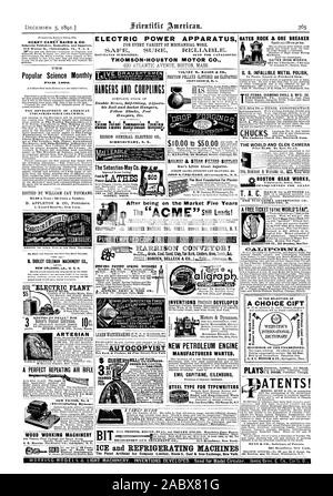 La potenza elettrica apparecchiatura per ogni varietà di lavoro meccanico sicuro sicuro affidabile. Le stime arredate. Inviare per cataloghi. THOMSON-HOUSTON MOTOR CO. GATES ROCK & martello minerale CATES IRON WORKS HENRY CAREY BAIRD & CO. Editori industriale dei librai e degli importatori SI II Noce di Philadelphia st. Pa U. S. A. Popular Science 1812021 mensile. TH E LO SVILUPPO DELLE INDUSTRIE americane dal COLUMBUS A CURA DI WILLIAM JAY YOUMANS. S5.00 un anno ; 50 centesimi di un numero. .Provare noi!" Il DUDLEY COLEMAN MACHINERY CO. Limitato. Fornire motori a vapore e caldaie da sei a due HUND RED cavallo di potenza in qualsiasi deposito ferroviario in Foto Stock