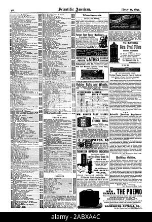 La qualità di tono più pura. Mason & Hamlin Organ & Piano Co. ICE-house e la camera fredda.-da R. G. Hatfield. Con le istruzioni per la costruzione. Quattro 5000 IN USO. Le valvole di pressione di vapore i manometri ecc. WM. GRAVER serbatoio funziona (incorporati). serbatoi di stoccaggio 3d piano Rookery Bldg. CHICAG ILL. Premere $3 Thompson indicatore migliorata Wit9° SCORRAZZAVA RN I SU uilding (Edizione. MUNN & CO Putoishers H E 513.00 solo un anno di spedizione comprese la McCONNELL rimuovere i microbi BUFFAL N. Y., Scientific American, 1893-07-15 Foto Stock