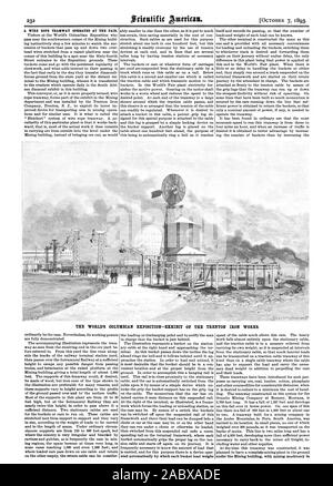 Un filo di corda tramvia azionato in fiera. Il mondo's Columbian Exposition-PRESENTANO OP L'TRENTON IRON WORKS. sotto la costruzione di data mining con macchinario minerario in, Scientific American, 1893-10-07 Foto Stock