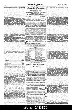 Il consumo di concimi artificiali. Che cosa diventa del tutto il legname. boze& 1RIS'r.A-131.ISIIIDLI 1845. Settimanale pubblicata al n. 361 Broadway NEW YOUK. Termini per la Scientific American. Costruzione di edizione. SCIENTIFIC AMERICAN supplemento n. 955. Per il fine settimana; 21 aprile 1894. 1527 - Vision in esecuzione 500 o 1000 miglia.-1 illustrazione 15521 X1II. Assorbenti ENGINEEEING.-Pnrification degli impianti di depurazione delle acque e dell'utilizzazione dell'energia di scarto del mondo., 1894-04-21 Foto Stock