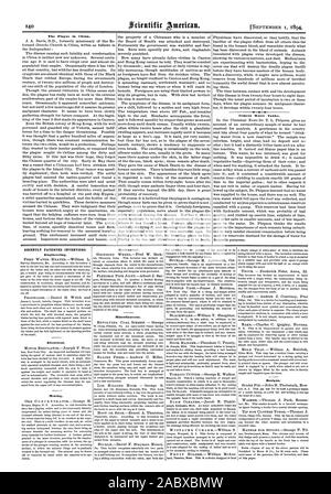 La peste in Cina. Il cemento serbatoi d'acqua. Recentemente invenzioni brevettate. Engineering. Elettrico. Industria mineraria. Meccanica. Varie. Design., Scientific American, 1894-09-11 Foto Stock