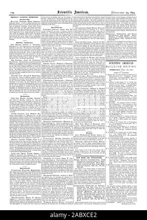 Recentemente invenzioni brevettate. Engineering. Apparecchiature ferroviarie. Meccanica. Agricola. Varie. Disegni e modelli. Nuovi libri e pubblicazioni., Scientific American, 1895-02-11 Foto Stock