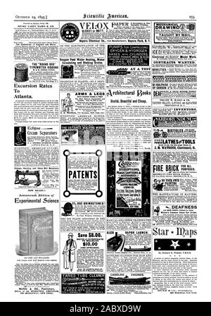La voce di scandole e doga Mill macchinari HENRY CAREY BAIRD 5: CO. Il 'ROUND BOX' Nastri inchiostratori per macchine da scrivere nastri tariffe escursione T Atlanta. La diffidenza di macchina funziona linea più grande nel mondo soddisfazione garantita. Pompe di brevetti per comprimere manualmente il potere. Prezzo $15.00 a una prova di New York a prova di fuoco che copre Co. 121 Liberty San N.Y. rchitectural libri utili belli e a buon mercato. Accessori SOCPPAILOI016 &USO PRIVATO BC° &C o' FARE IL VOSTRO PROPRIO la stampa 5. Premere fon una piccola carta $40 'S-SORDITÀ WI LSO N ORECCHIO TAMBURO NUFG M. C Rivoluzione nel Ph, Scientific American, 1895-10-19 Foto Stock