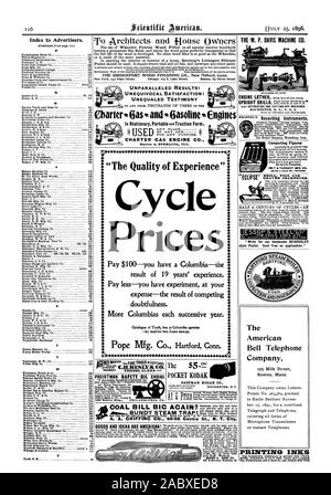 Il W. P. DAVIS MACHINE CO. Indice per inserzionisti. per gli articoli specificati prima di accettare il lavoro come soddisfacente. Riferimenti - la maggior parte dei principali architetti in tutta la U. S. suola i produttori dei suddetti articoli. La BRIDGEPORT FINITURA IN LEGNO CO. New Milford Conn.. New York 240 Pearl Street. Chicag 215 E. Lake Street. Boston 85 Oliver Street. Queen & Co 95. 3 Quint A. D 3 Char1er6comee6asolineEnghtes T Tanite C coperchio 4 Taylor N. & G. C 102 Tobias J. J 98 Toles W. C. & Co 99 Torrey. J. R. & C 0 Travelers Insurance Co. Trimont Mfg. Co 106 Triumph C ELETTRICO 3 Foto Stock