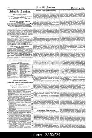 Stabilito 1845. No. 361 Broadway New York. Termini per la Scientific American. (Stabilito 1845.) La Scientific American Supplement (stabilito 1876) Edificio edizione di Scientific American. (Stabilito 1SS5.) Esportazione Edizione del Scientific American (istituito nel 1575) Contergs. Scientific American supplemento n. 1097 per la settimana che termina il 9 gennaio 1897. Disonesto metodi brevetto rilevato. Gli inventori e le loro invenzioni. Tabella dei contenuti di, 1897-01-09 Foto Stock