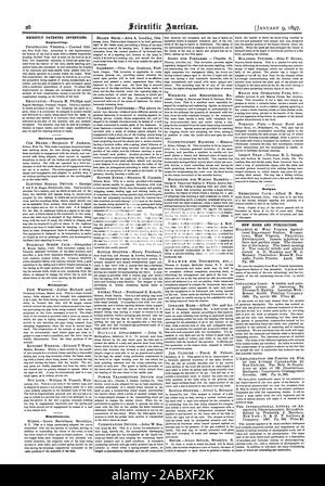 Recentemente invenzioni brevettate. Engineering. Apparecchiature ferroviarie. Meccanica. Varie. Disegni e modelli. Nuovi libri e pubblicazioni., Scientific American, 1897-01-11 Foto Stock