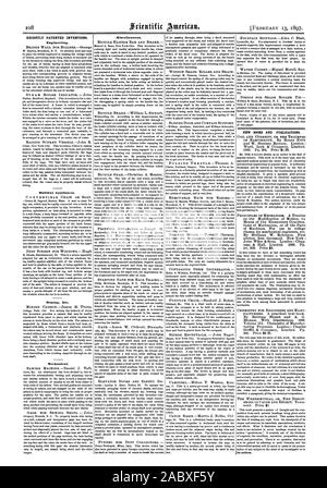 Recentemente invenzioni brevettate. Engineering. Apparecchiature ferroviarie. Mining ecc. Meccanica. Varie. Nuovi libri e pubblicazioni., Scientific American, 1897-02-11 Foto Stock