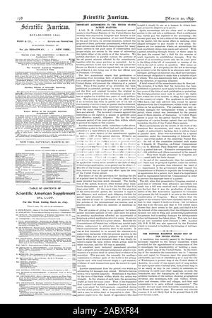 Tabella dei contenuti di Scientific American supplemento 1 a. 07. Importanti emendamenti al brevetto degli Stati Uniti statuti., 1897-03-20 Foto Stock